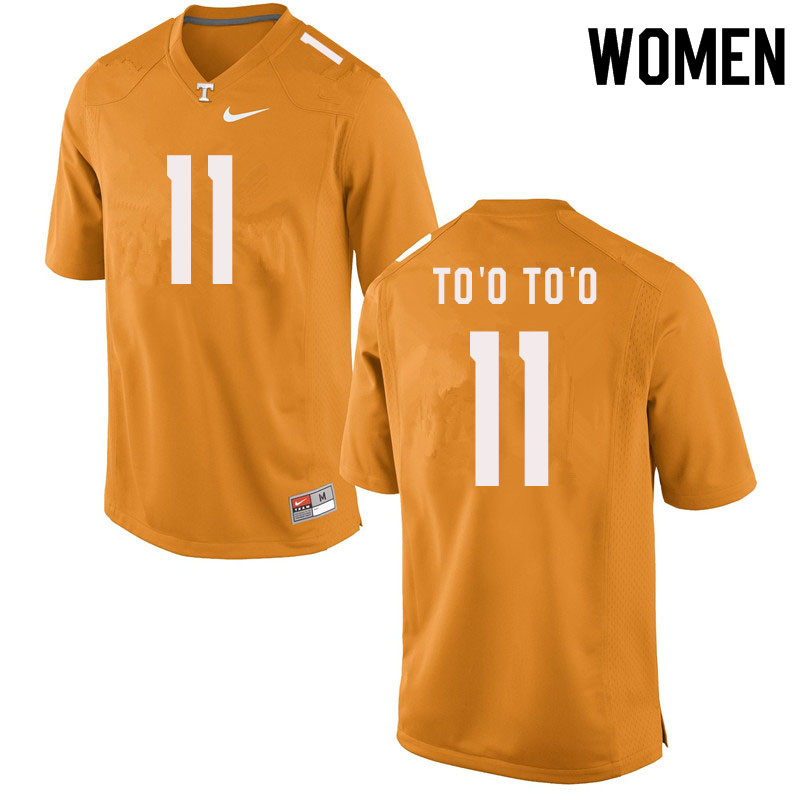 Women #11 Henry To'o To'o Tennessee Volunteers College Football Jerseys Sale-Orange